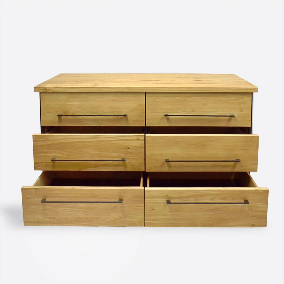 KOMMODE im industriellen Stil mit Schubladen für Ihr Wohnzimmer HUGON II - Eichefarben, Holz (165/95/55cm) - Rawood Furniture