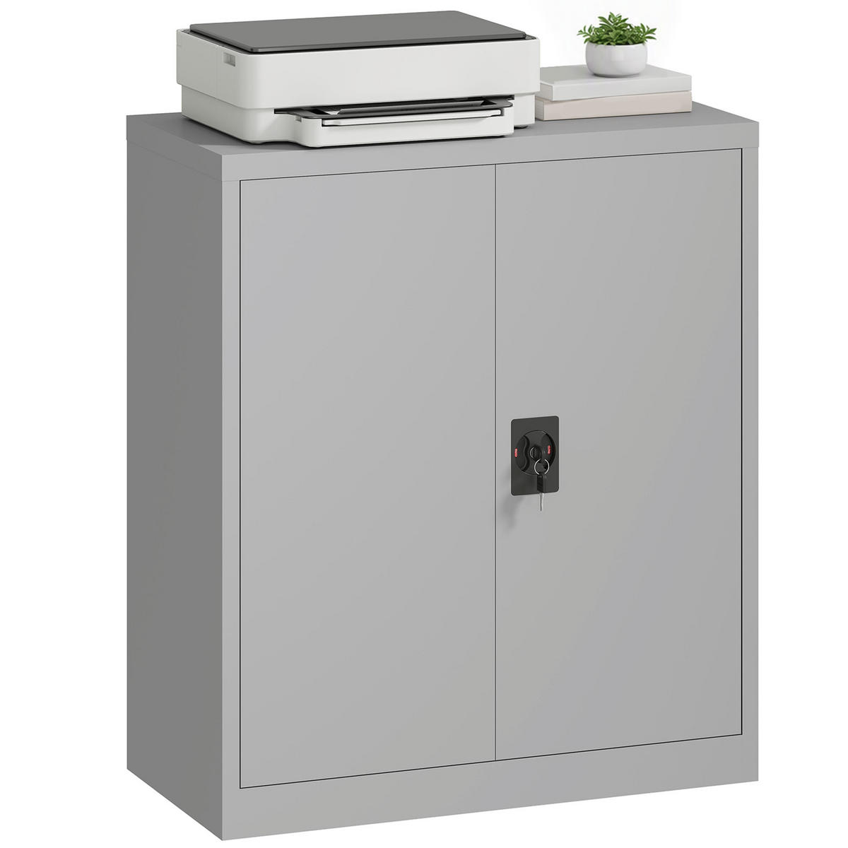 AKTENSCHRANK Grau 80.0/40.0/92.5 cm - Grau, Metall (40/92.5/80cm)