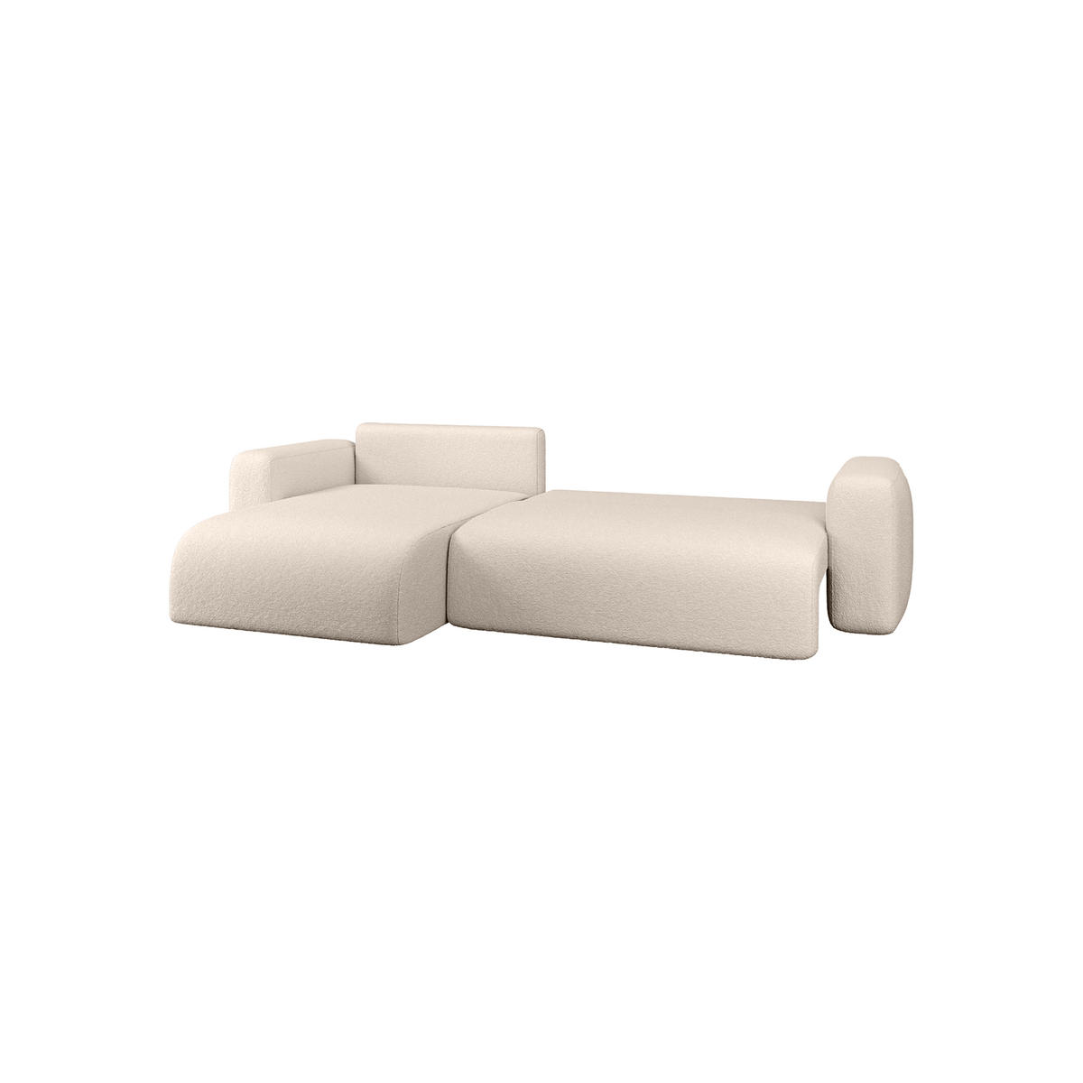 ECKSOFA TALW L mit Schlaffunktion, Beige - Beige, Textil (294/185cm) - Fedve