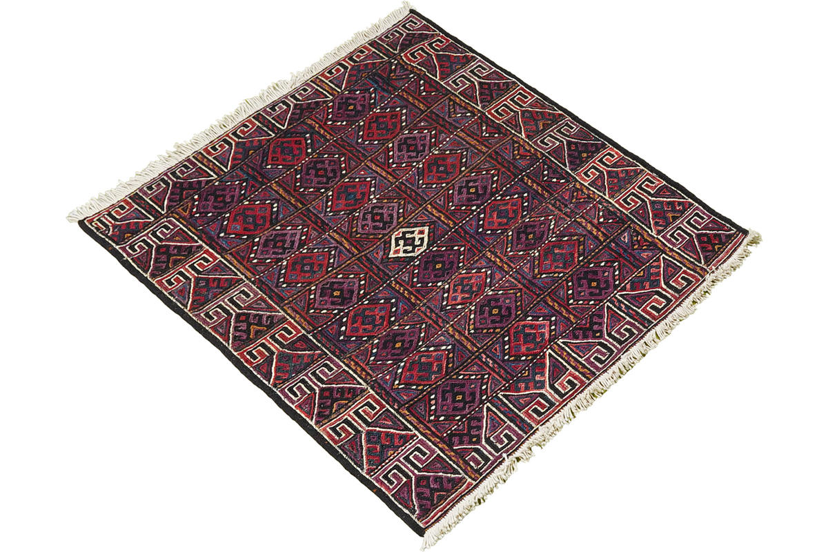TEPPICH Sumak Shahsavan Mehrfarbig 93/72 cm Schurwolle - Multicolor, Textil (72/93cm) - Looma