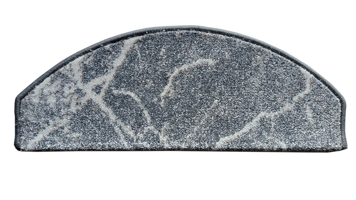 STUFENMATTE Set. 15 Stück "Soft" Marmor Optik Grau 24 x 65 cm - Dunkelgrau/Anthrazit, Textil (24/65/4cm) - oKu-Tex