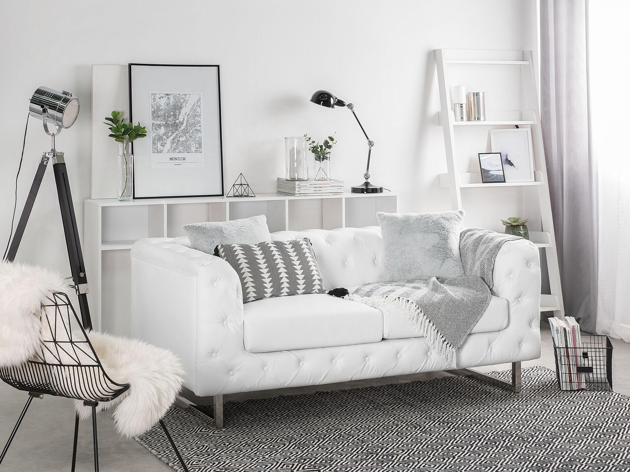 2-SITZER-SOFA Kunstleder Weiß Vissland - Weiß, Kunststoff/Textil (172/71/87cm) - Beliani