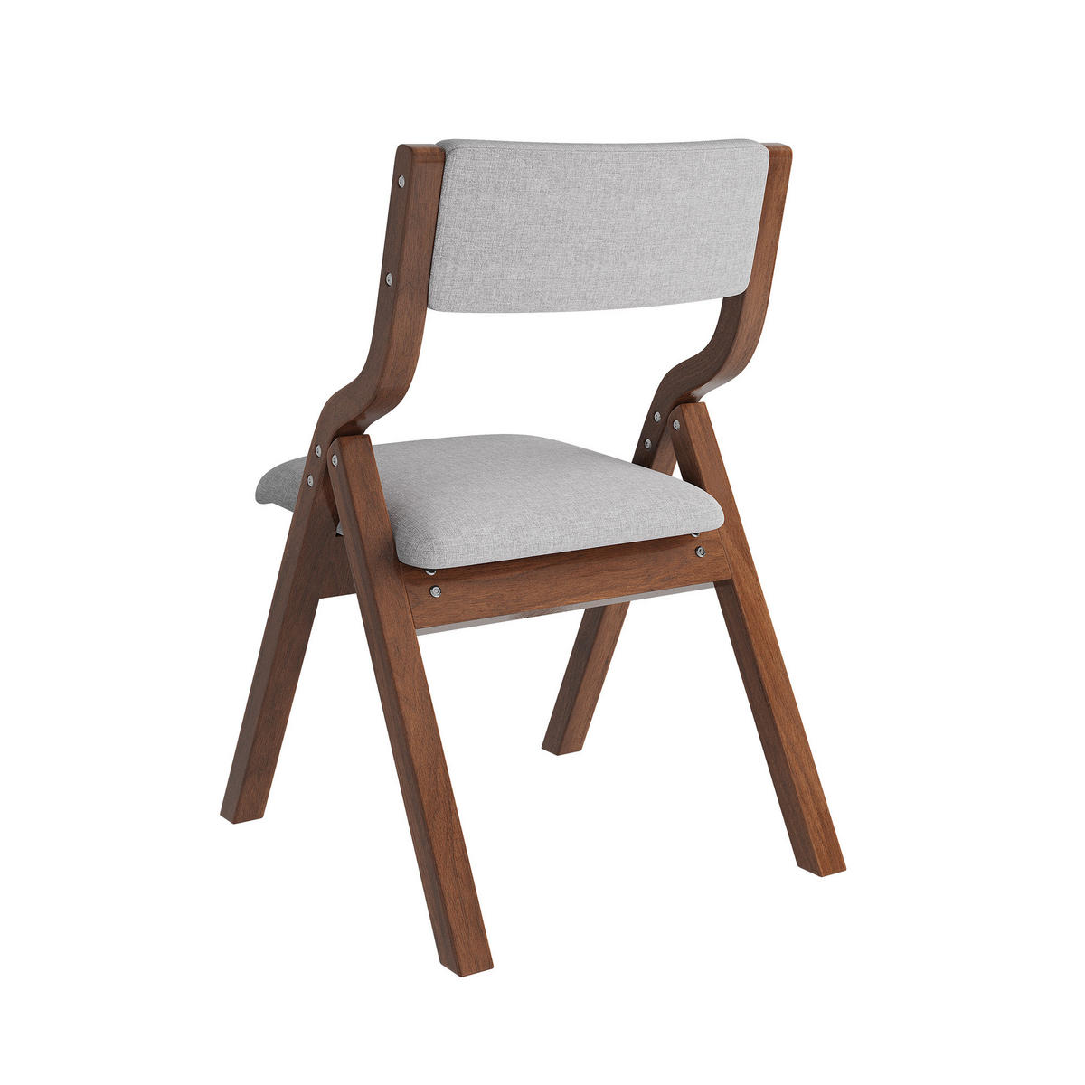 ESSZIMMERSTÜHLE 4er-Set Klappbar Massivholz Leinen Grau - Grau, Holz (55/81/49cm) - FLIEKS