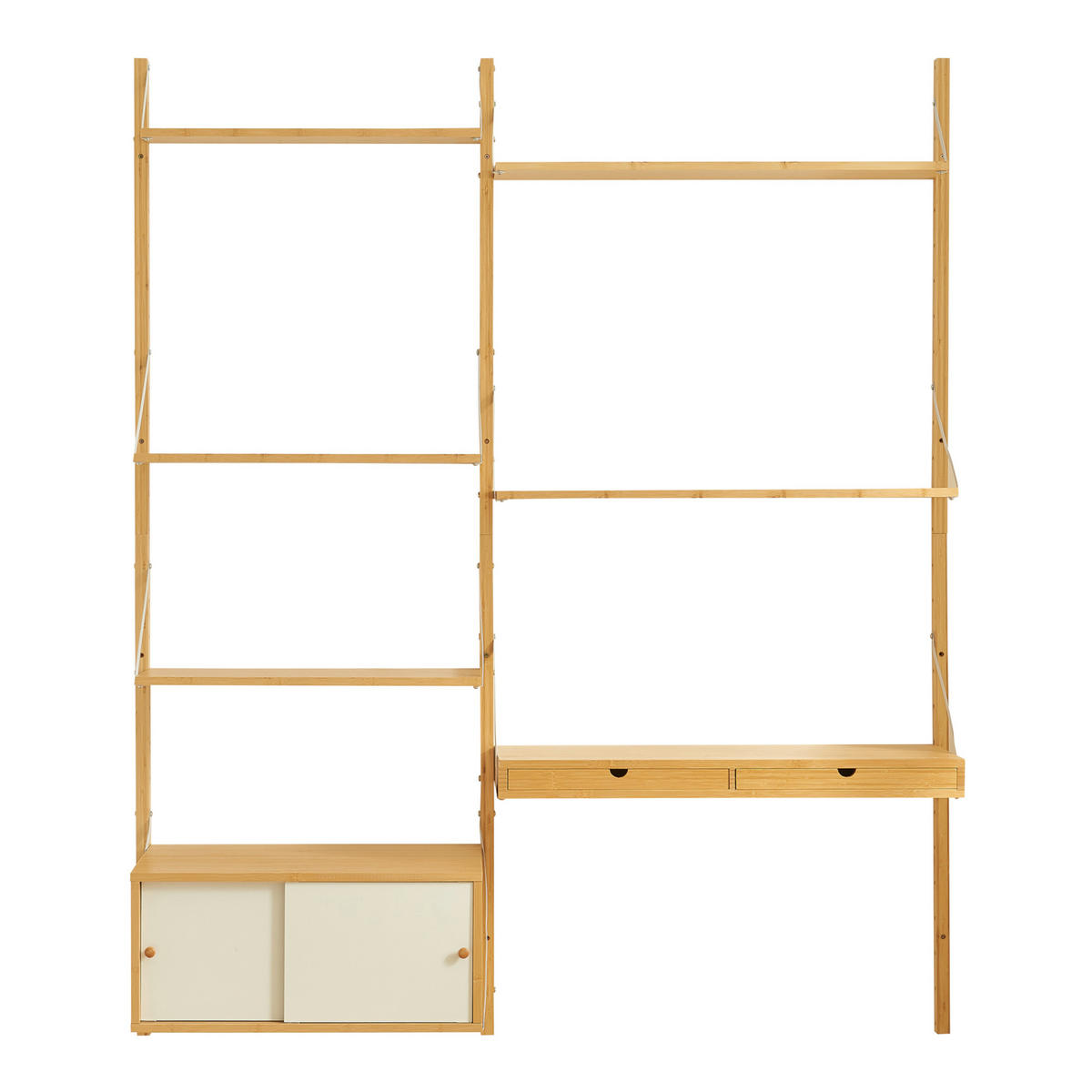 WANDREGAL Tingvoll - Naturfarben, Holz (147/176/34cm) - [en.casa]
