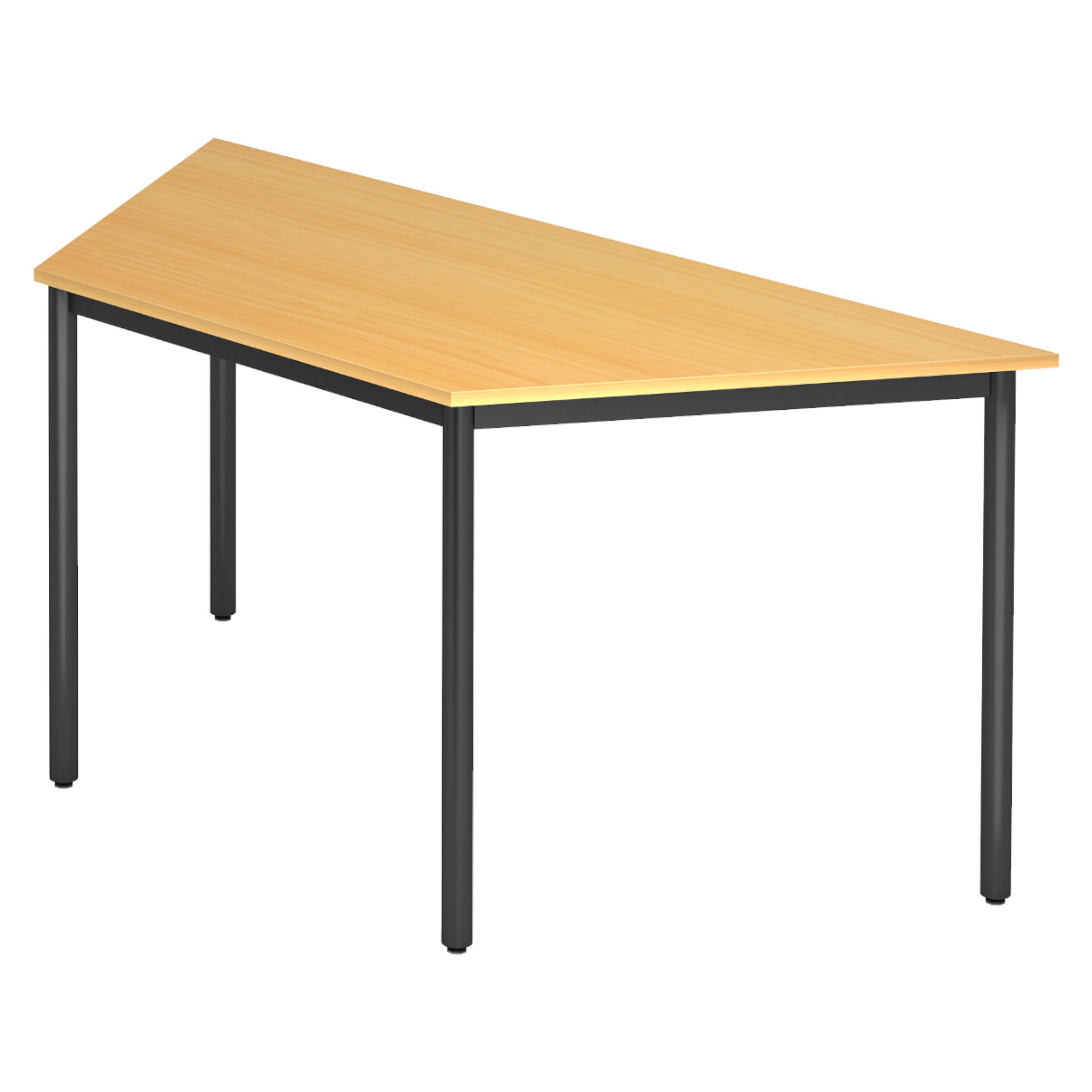 BESPRECHUNGSTISCH Serie-D 69/160/72 cm in Buchefarben/Rundrohr schwarz - Buchefarben/Schwarz, Holzwerkstoff (69/160/72cm) - bümö