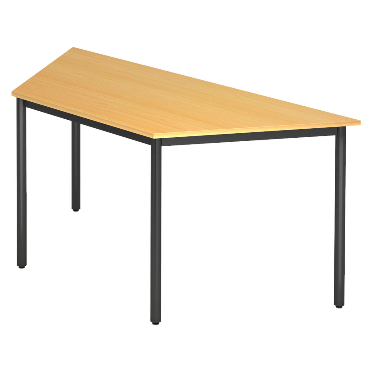 BESPRECHUNGSTISCH Serie-D 69/160/72 cm in Buchefarben/Rundrohr schwarz - Buchefarben/Schwarz, Holzwerkstoff (69/160/72cm) - bümö