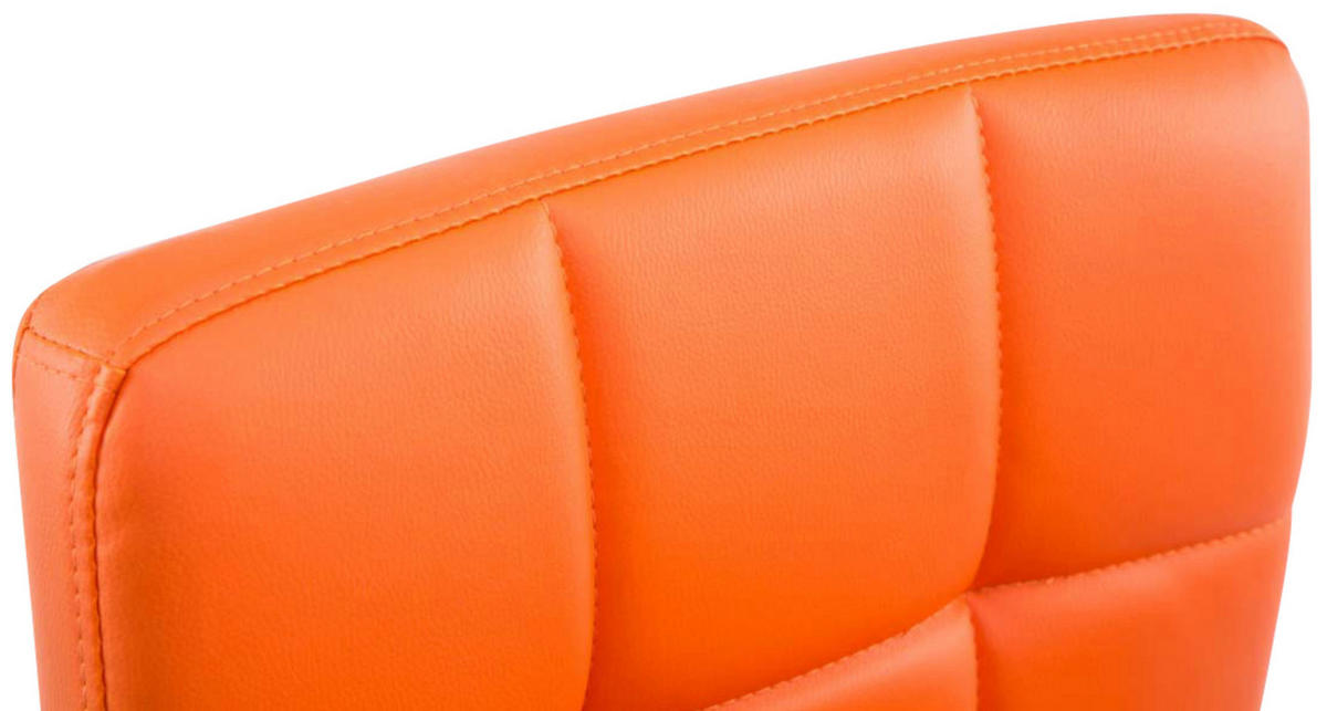 DREHSTUHL 4er Set Lederlook orange - Chromfarben/Orange, Textil/Metall (44/74/49cm) - CLP