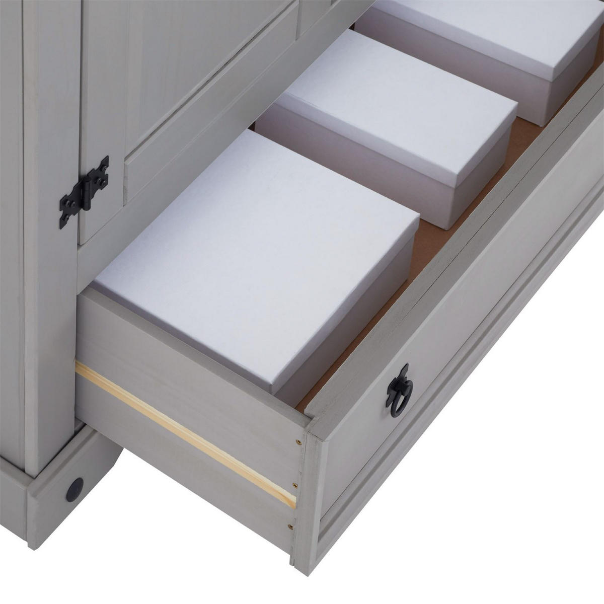 KLEIDERSCHRANK RAMON - Naturfarben/Grau, Holz (100/179/51cm) - CARO-Möbel