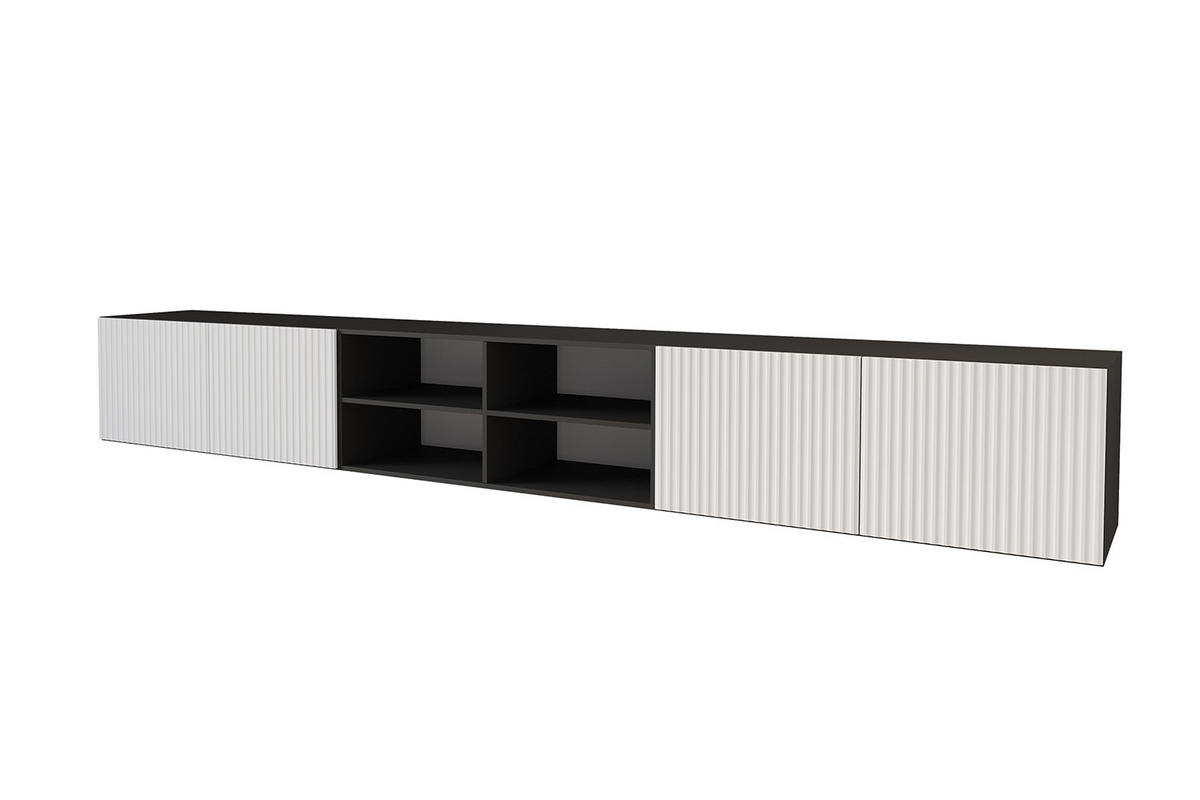 LOWBOARD NOA-2-W 3x100x40x41 cm - Schwarz / Weiß - Weiß, Holzwerkstoff (300/40/41cm) - ALTDECOR