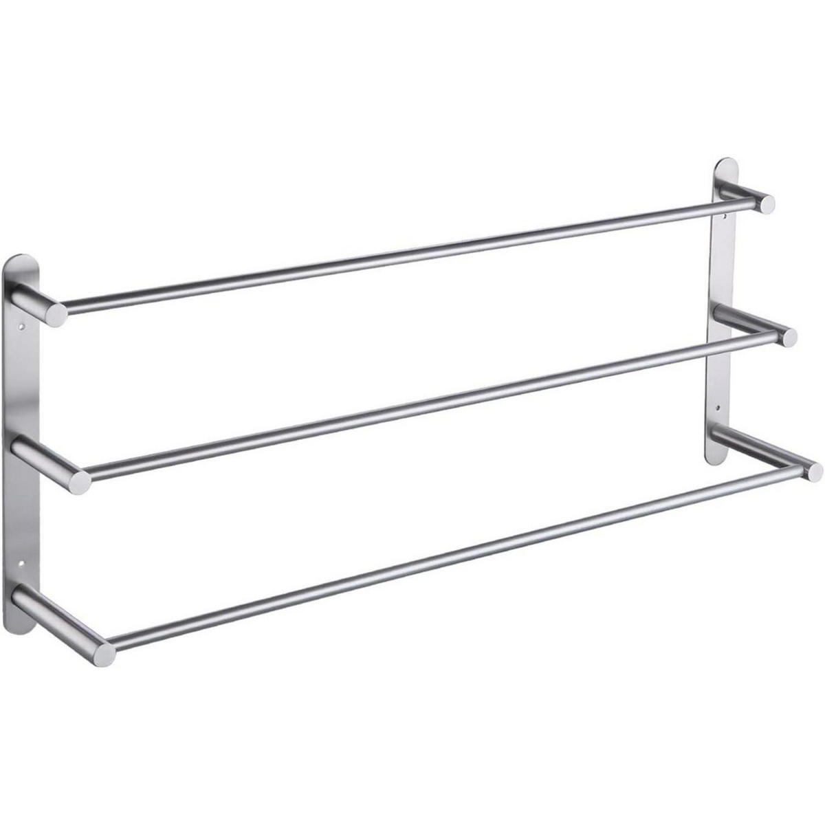 HANDTUCHSTANGE 3-teilig Edelstahl gebürstet 75 cm - Silberfarben, Metall (22.4/31.8/73.2cm)