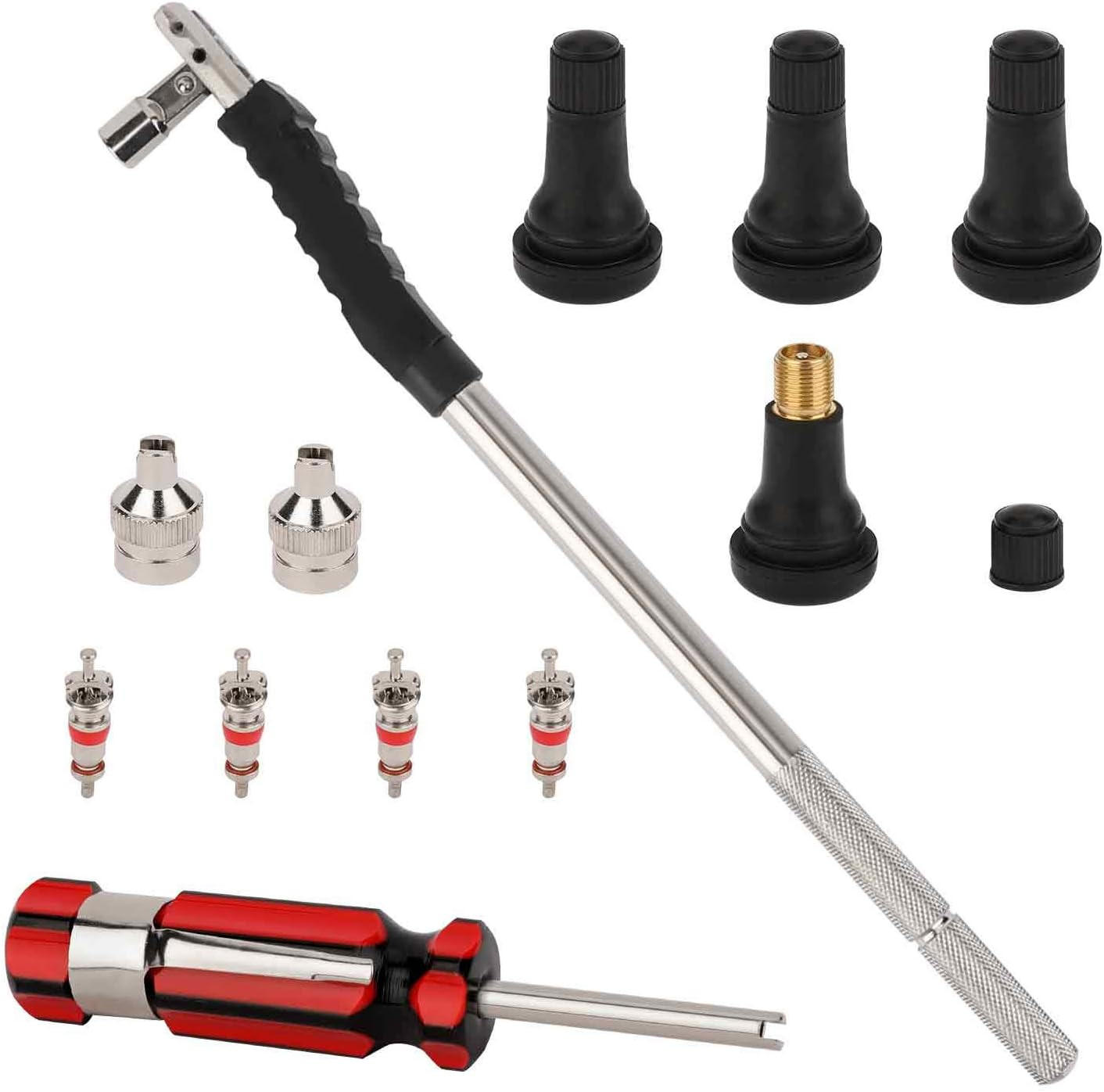 WERKZEUGSET - beinhaltet 4 Schnellverschluss-Tubeless-Ventile (mit Ventilbuchsen), insgesamt 12 Teile. - Multicolor, Metall (32/1/1cm) - DCA