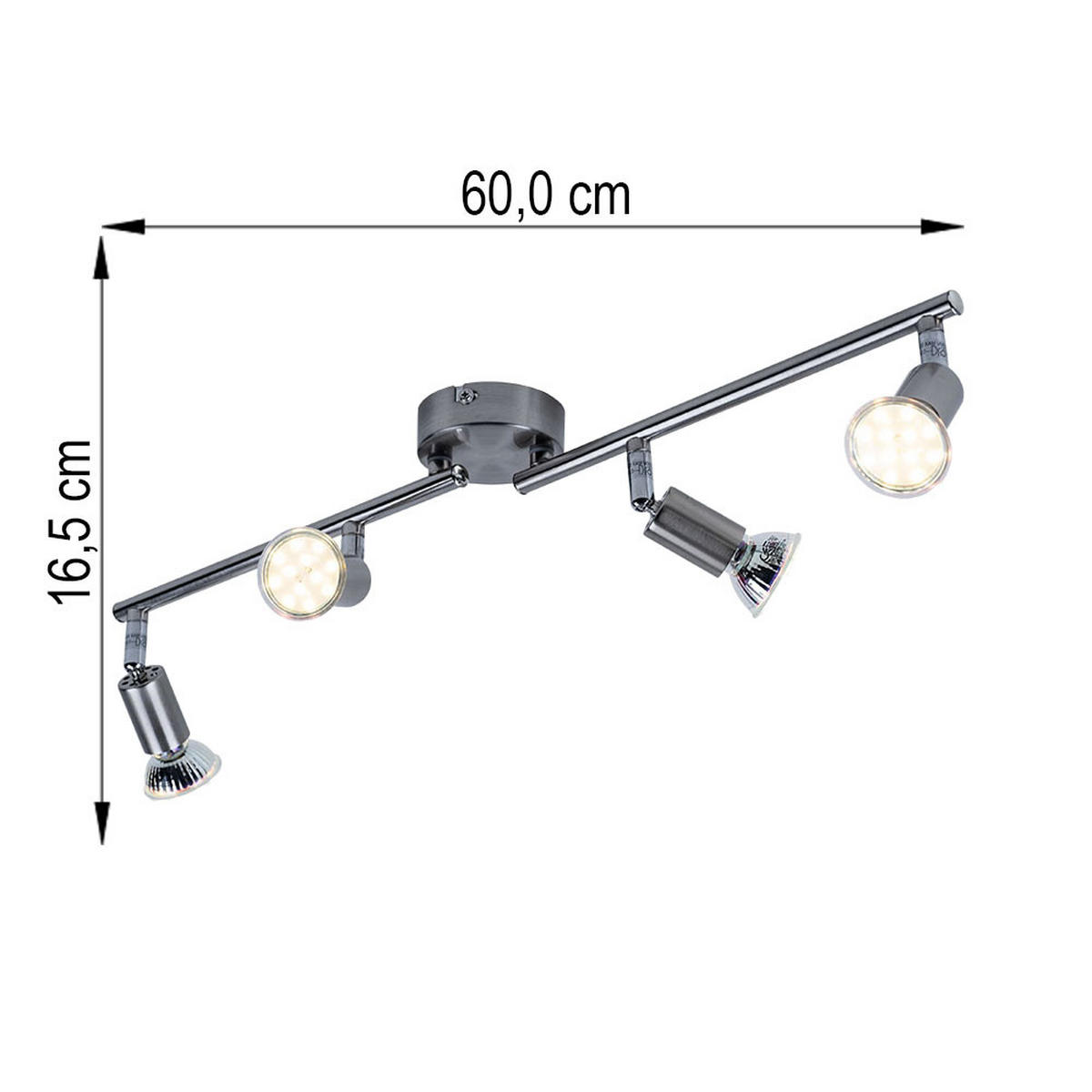 LED DECKENLEUCHTE MATRIX Silber Metall - Silberfarben, Metall (60/8/16.5cm)