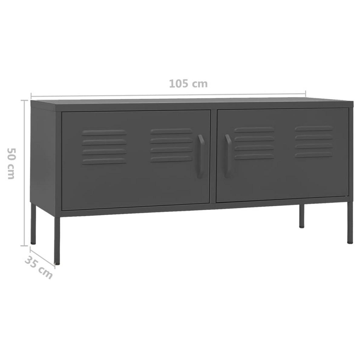 TV-SCHRANK Anthrazit 105/35/50 Cm Stahl - Anthrazit, Metall (105/50/35cm) - vidaXL