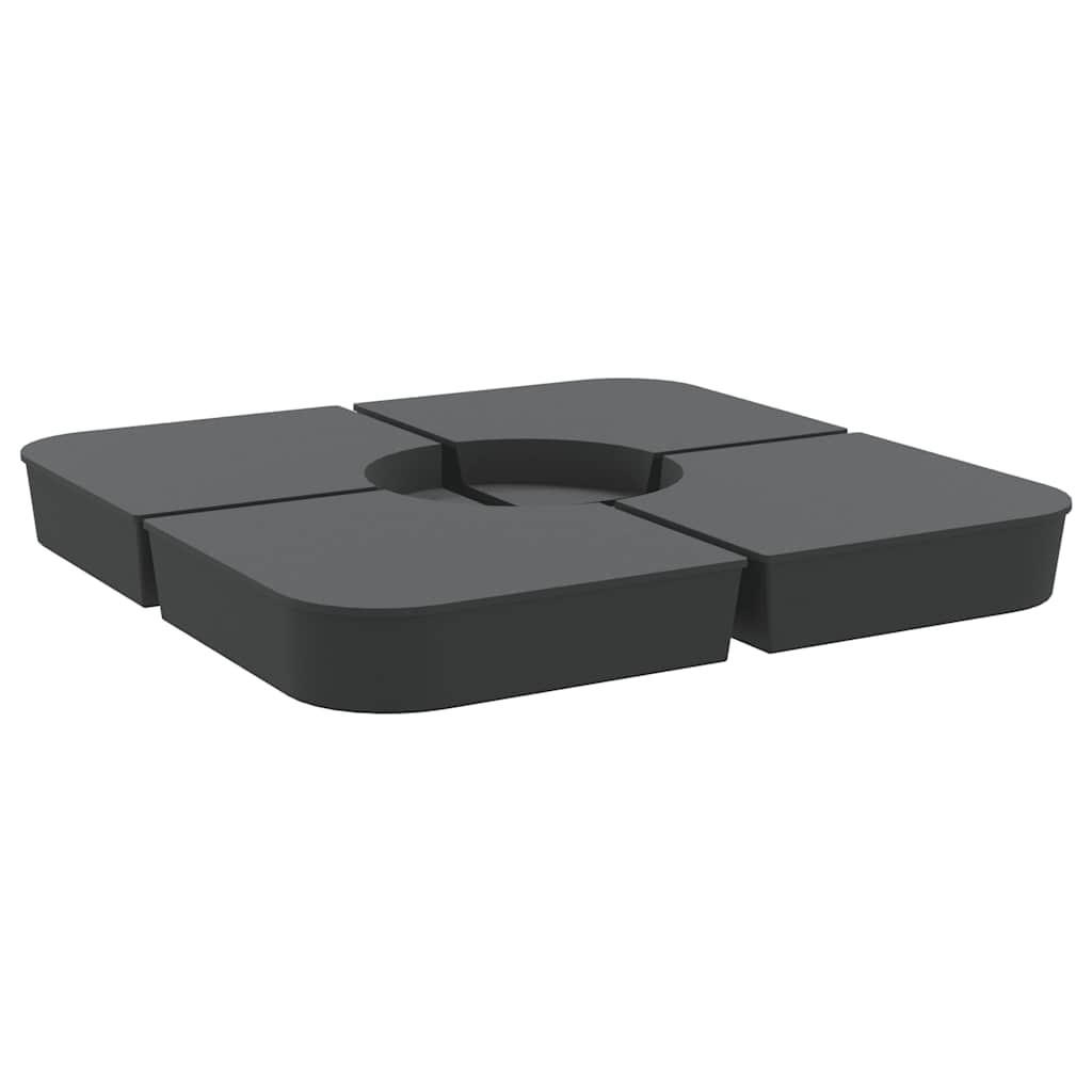 KREUZFUSS-SCHIRMSTÄNDER-SET 4Er Set 100 Kg Pp - Anthrazit, Kunststoff (100/100cm) - vidaXL