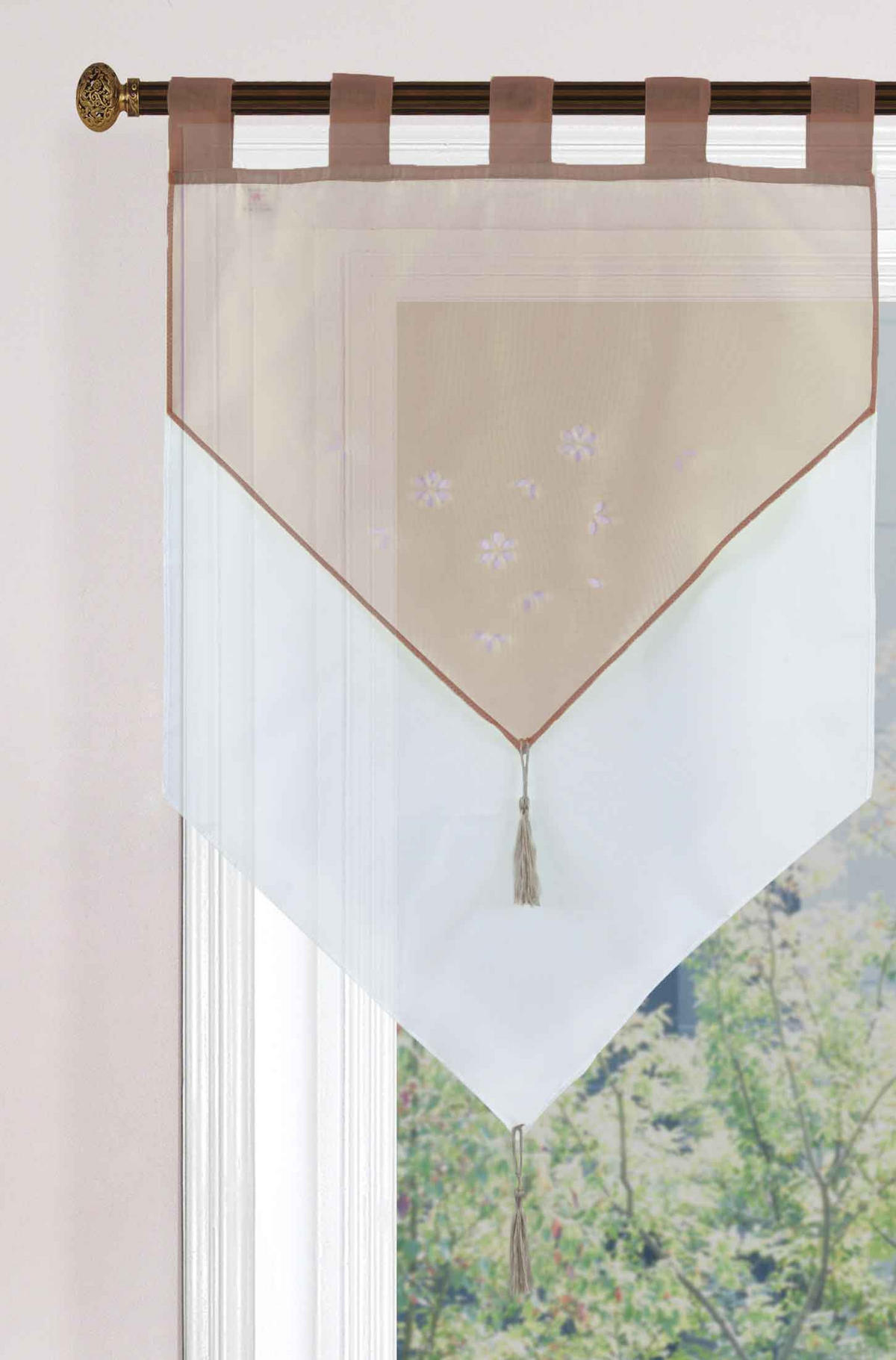 SCHEIBENGARDINE GERA 90x60 cm Taupe - Taupe, Textil (60/90cm) - Gardinenbox