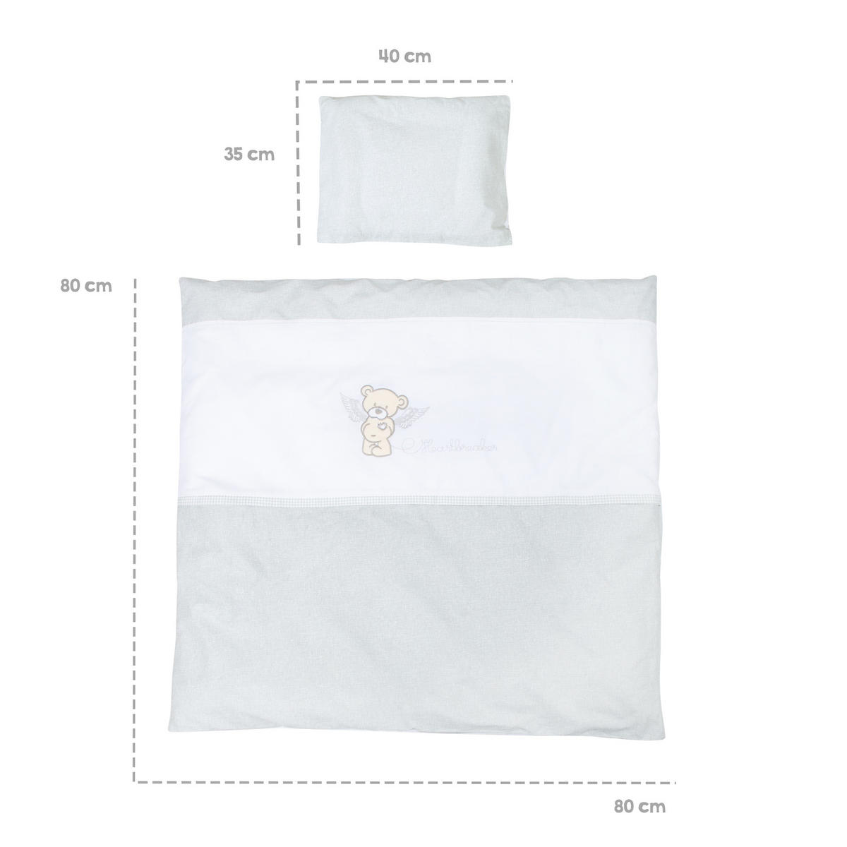 BABYWIEGENSETT Heartbreakerbär - Weiß, Holzwerkstoff/Textil (40/90cm) - Roba
