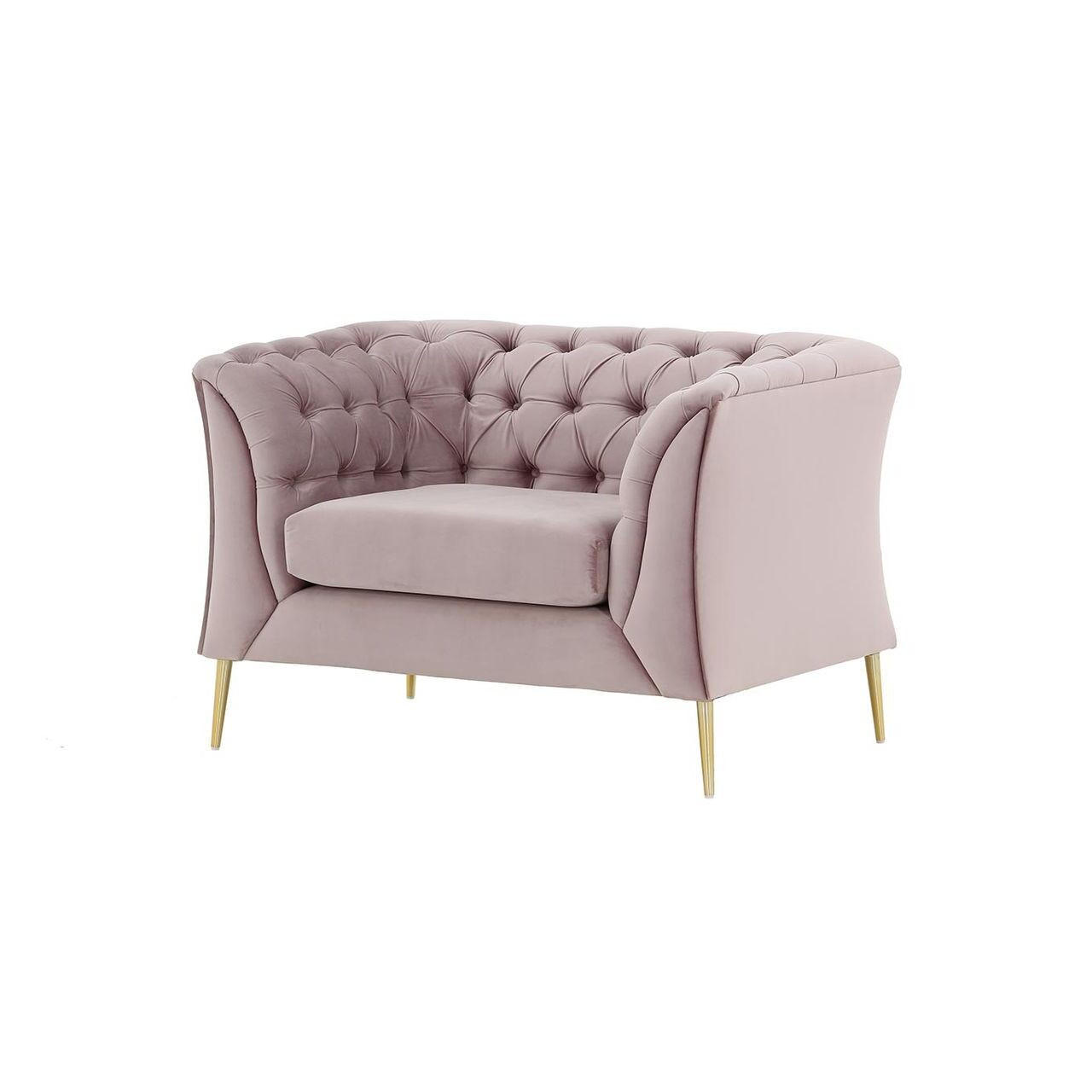 SESSEL Chesterfield Modern-Velluto 14 - Lila, Holz/Textil (106/74/80cm)