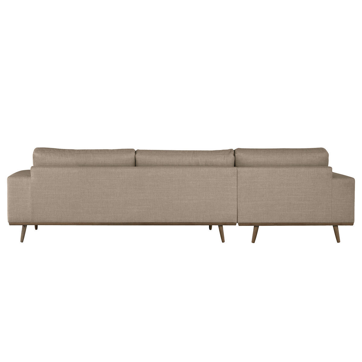 ECKSOFA mit Ottomane - Taupe/Eichefarben, Eichenholz/Textil (287/219cm) - home24