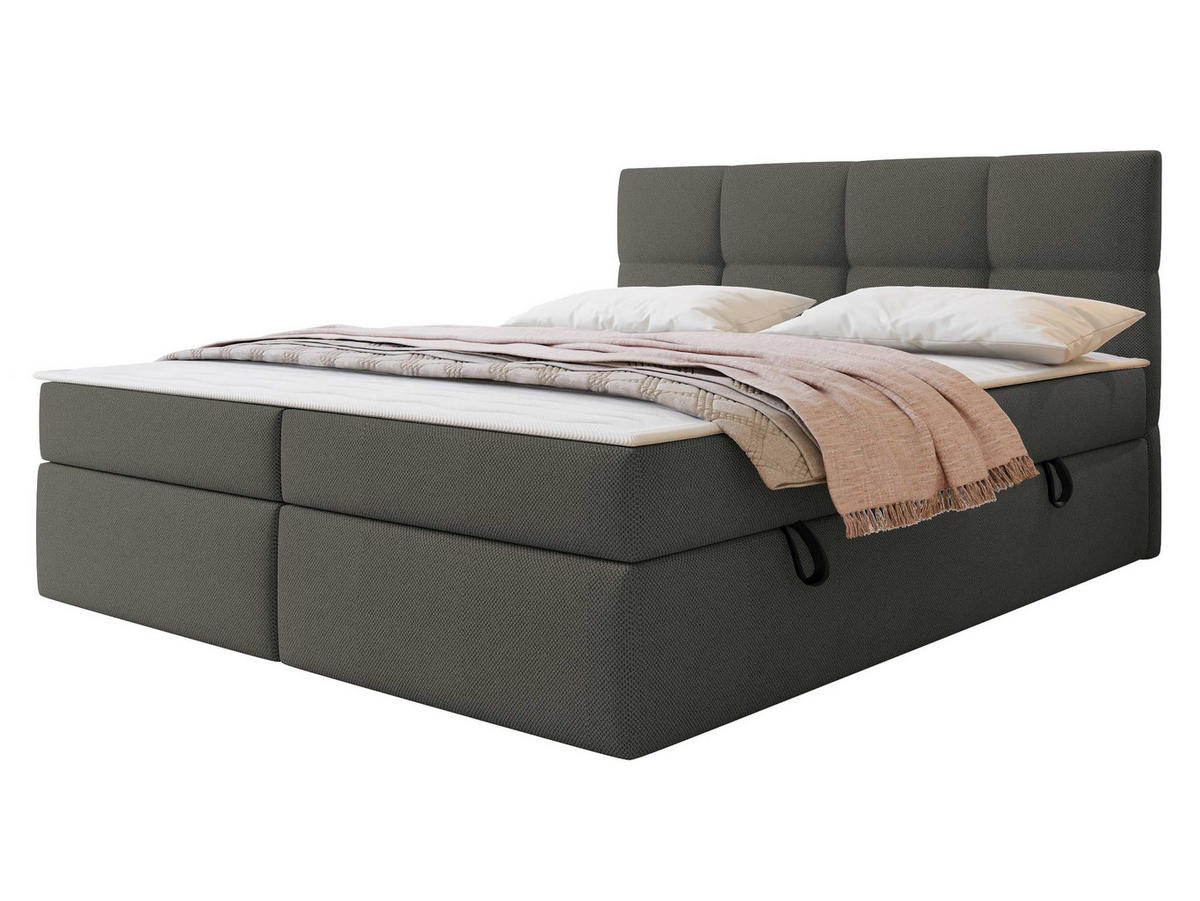 BOXBETT Figaro - Schwarz/Grau, Holz/Textil (180/200cm) - MIRJAN24