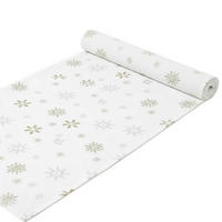 TISCHLÄUFER Weihnachten 44/178 cm, weiß mit Schneeflocken - Weiß, Textil (44/178cm) - Homescapes