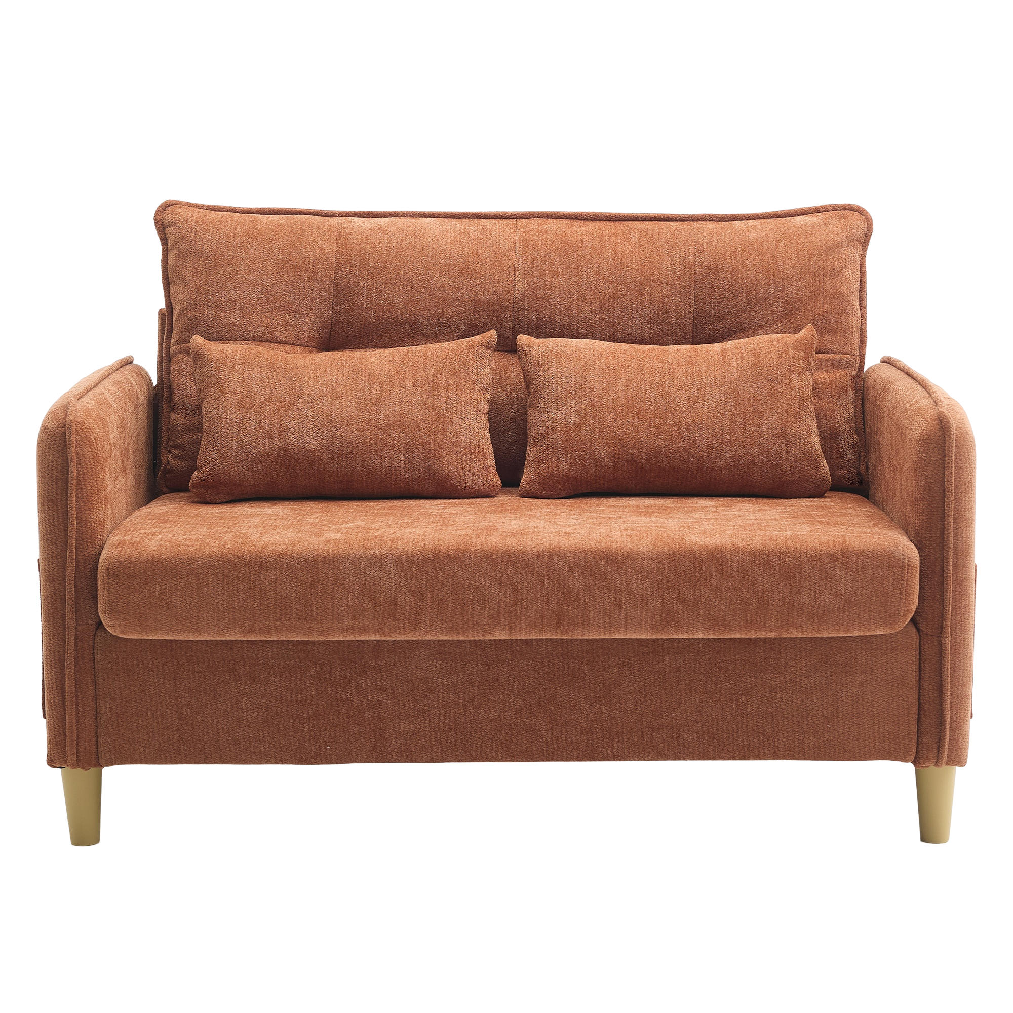 SCHLAFSOFA 127/75.5/83 cm Braun mit Armlehnen und Seitentaschen - Braun, Textil (75.5/83/127cm) - Oxeza