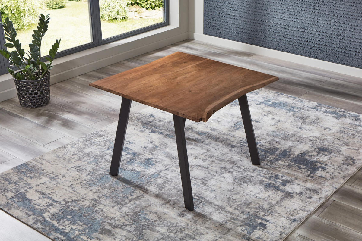 ESSTISCH LAXMI - Schwarz/Braun, Holz/Metall (80/80/77cm) - SAM