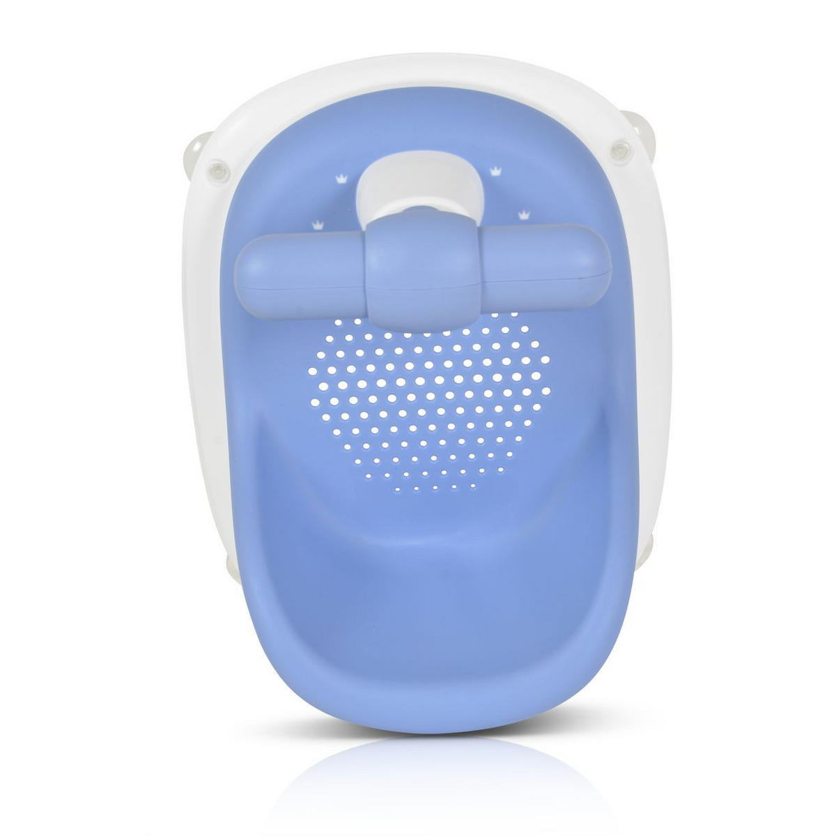 BABYBADESITZ Bernie HA-B39 blau Badering, rutschfeste Basis, Rückenlehne, Griff, Saugnäpfe, bis 13 kg - Blau, Kunststoff (21/38cm) - Moni
