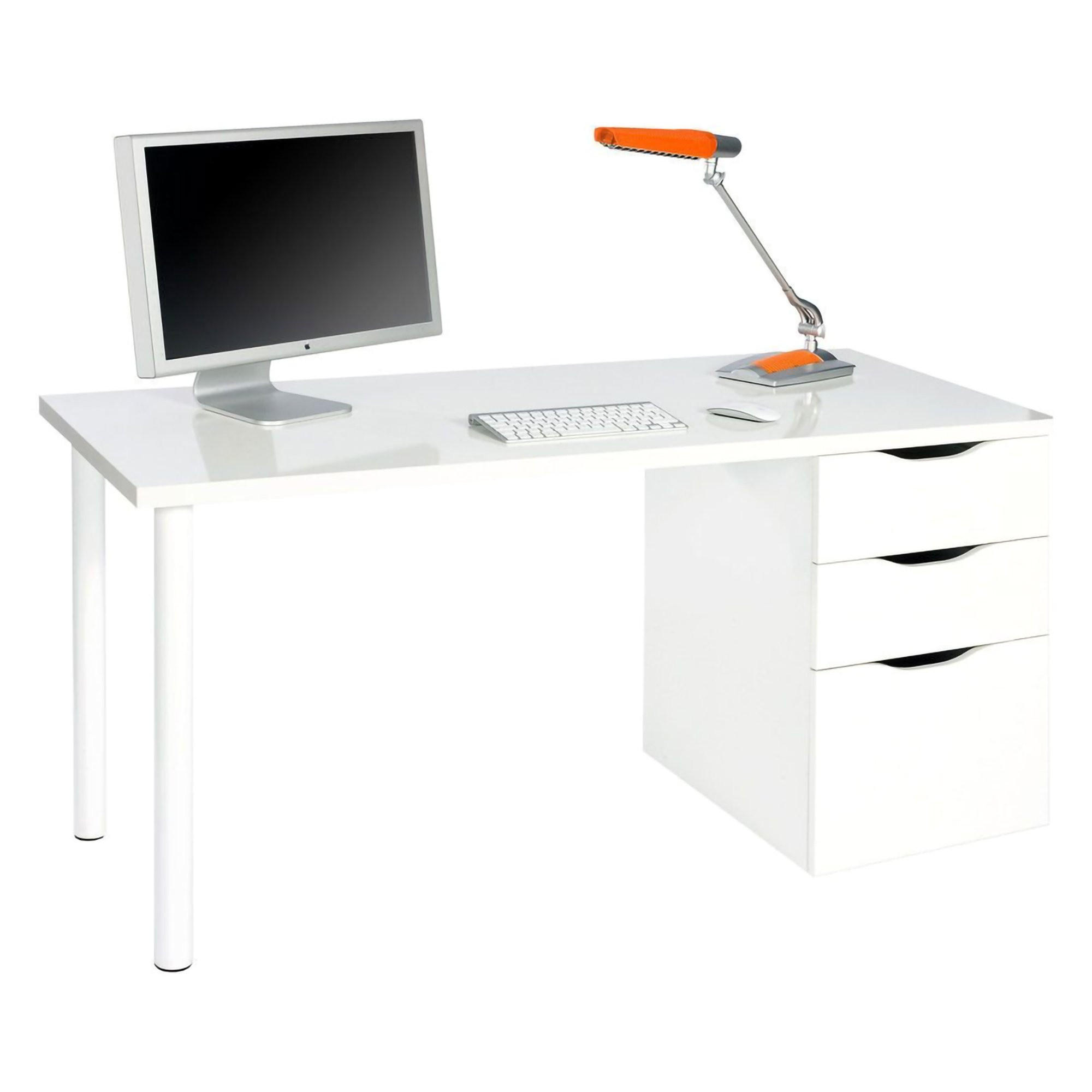 SCHREIBTISCH Weiß 60/138/74 cm - Weiß, Holzwerkstoff (60/138/74cm) - DMORA