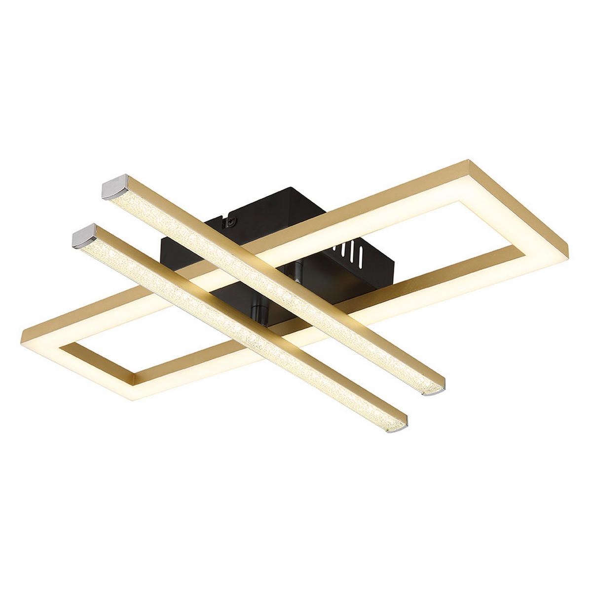 LED DECKENLEUCHTE Kristalle Gold Schwarz - Goldfarben, Kunststoff (40/37.5/6.3cm) - Globo Lighting