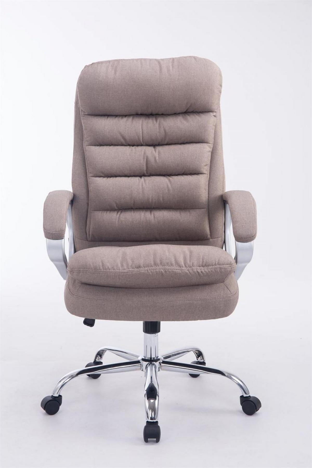 CHEFSESSEL Stoff taupe - Taupe/Chromfarben, Textil/Metall (68/116/77cm) - CLP