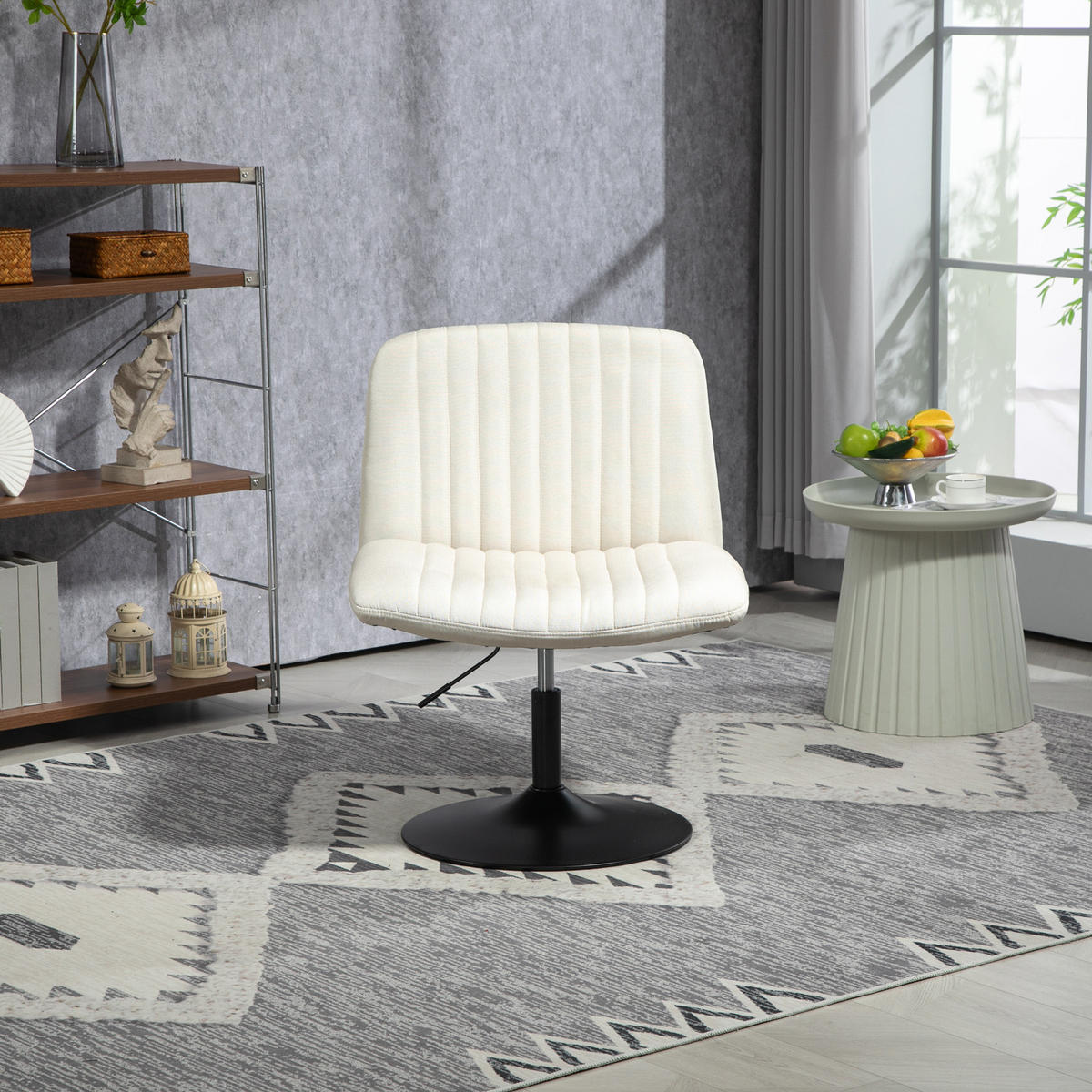 LOUNGESESSEL EMILY Beige - Beige/Schwarz, Textil/Metall (64/96/66cm) - SVITA
