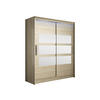 SCHWEBETÜRENSCHRANK Westa VII, mit RGB LED Beleuchtung - Silberfarben/Sonoma Eiche, Holzwerkstoff/Metall (150/200/58cm) - MIRJAN24