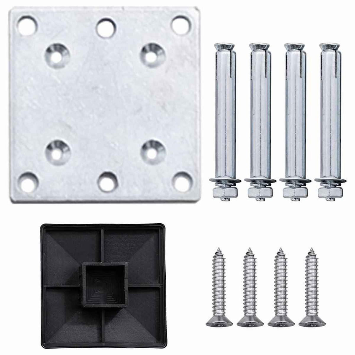 ZAUN_SET WPC 1 Quadrat + 1 Schräge 273/186 Cm Grau - Grau, Holzwerkstoff (273/186cm) - vidaXL