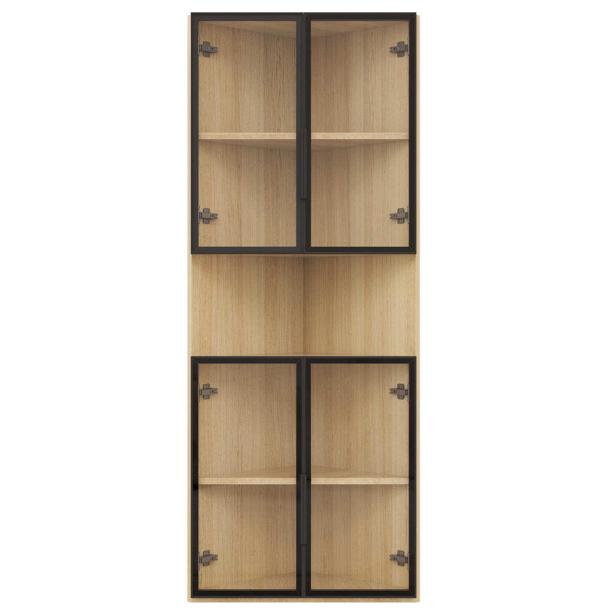 VITRINE 62/32/160 cm aus MDF mit LED-Beleuchtung Eichefarben - Eichefarben, Holzwerkstoff (62/160/32cm) - Modenvie