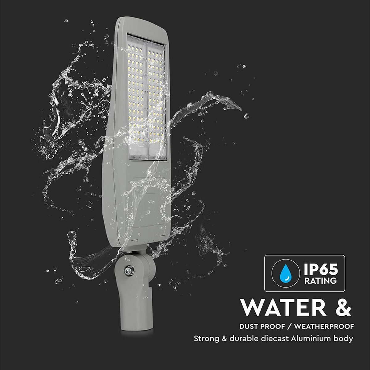 STRASSENLEUCHTE VT-202ST, LED, Aluminium, Grau, Dimmbar - Grau, Metall (8.5/30/74.8cm)