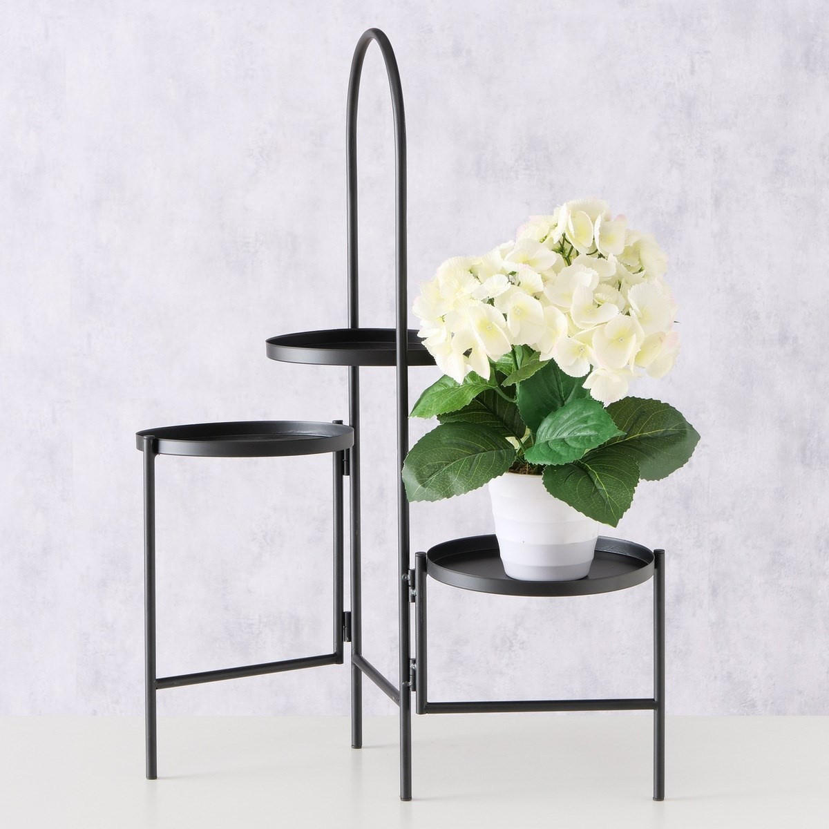 BLUMENSTÄNDER Schwarz 68 cm 3 Ebenen - Schwarz, Metall (50/34/68cm) - Boltze Home