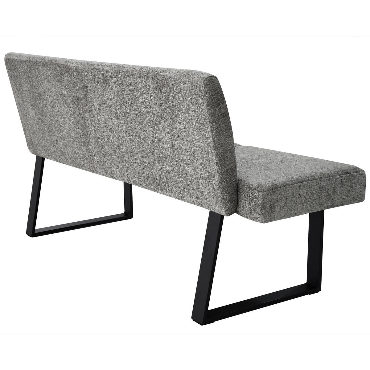 SITZBANK Velto 164x61 cm, moderne Küchenbank und Esszimmerbank, Grau - Schwarz/Grau, Metall (164/84/61cm) - Beautysofa