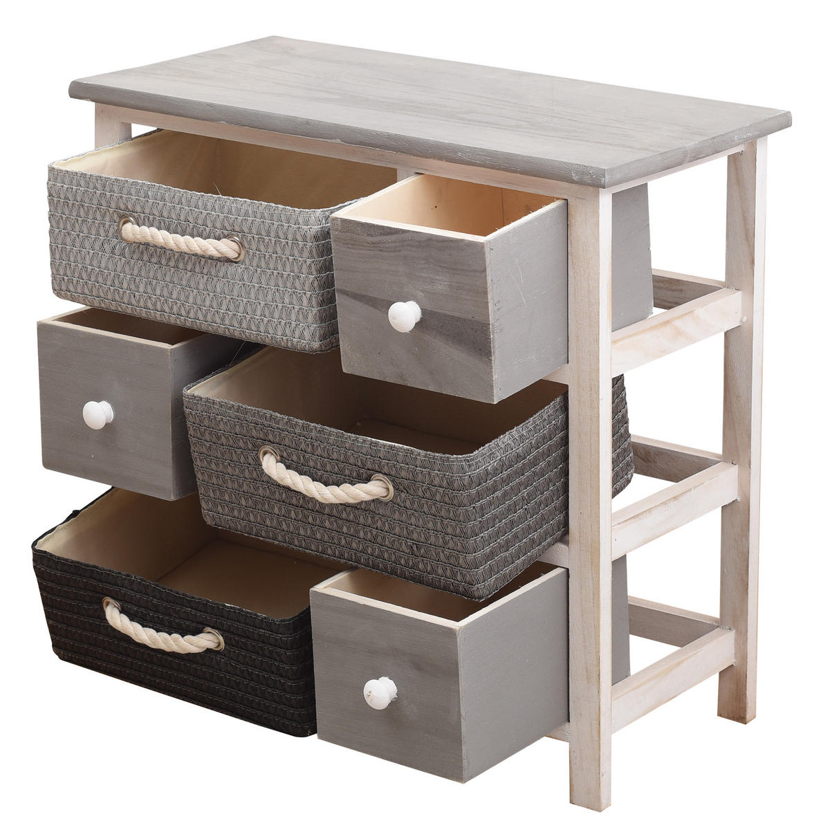 KOMMODE Grau 27/56/53 cm - Grau, Holzwerkstoff (27/53/56cm) - Mobili Rebecca
