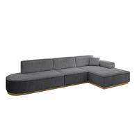 ECKSOFA Ottomane Rechts IREA-L2-v2 - 327x165x80 cm Duneklgrau - Dunkelgrau, Holzwerkstoff/Textil (327/165cm) - ALTDECOR