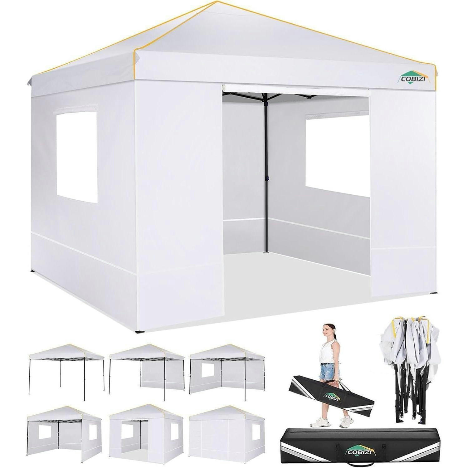 FALTPAVILLON 3x3m Wasserdicht UV-Schutz 50+ Weiß - Weiß, Textil (300/300/270cm)