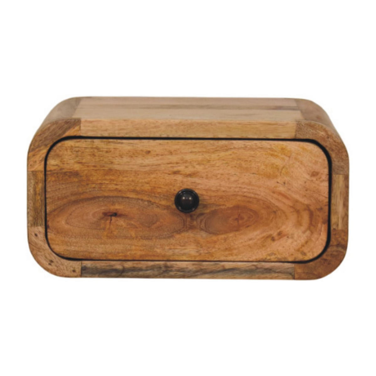 NACHTKASTEN Avora Mini Wandmontiert Eichenoptik, 1 Schublade, Beige - Beige/Schwarz, Holz/Metall (30/15/25cm) - Artisan Furniture