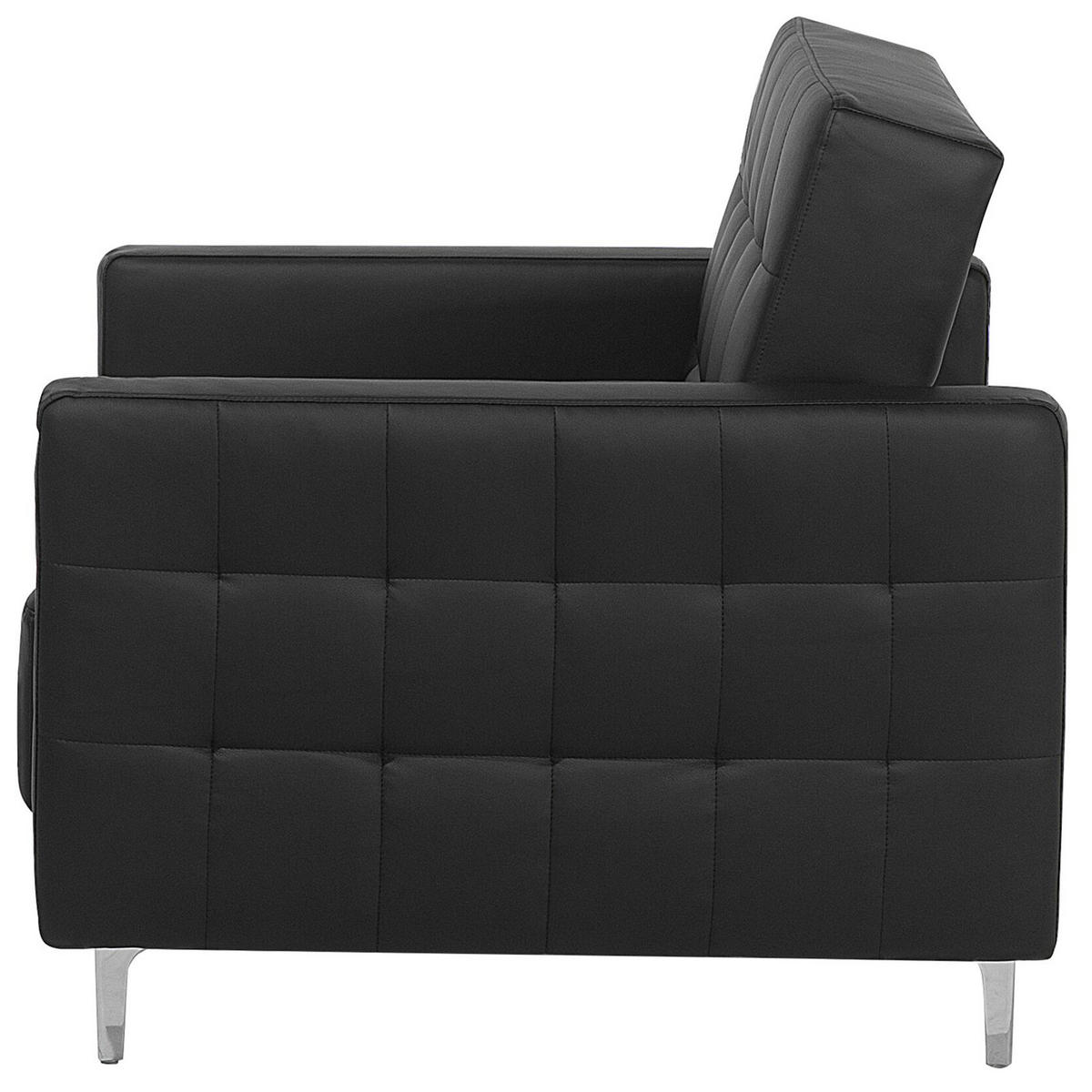 SESSEL Kunstleder schwarz Aberdeen - Silberfarben/Schwarz, Kunststoff/Textil (106/83/88cm) - Beliani