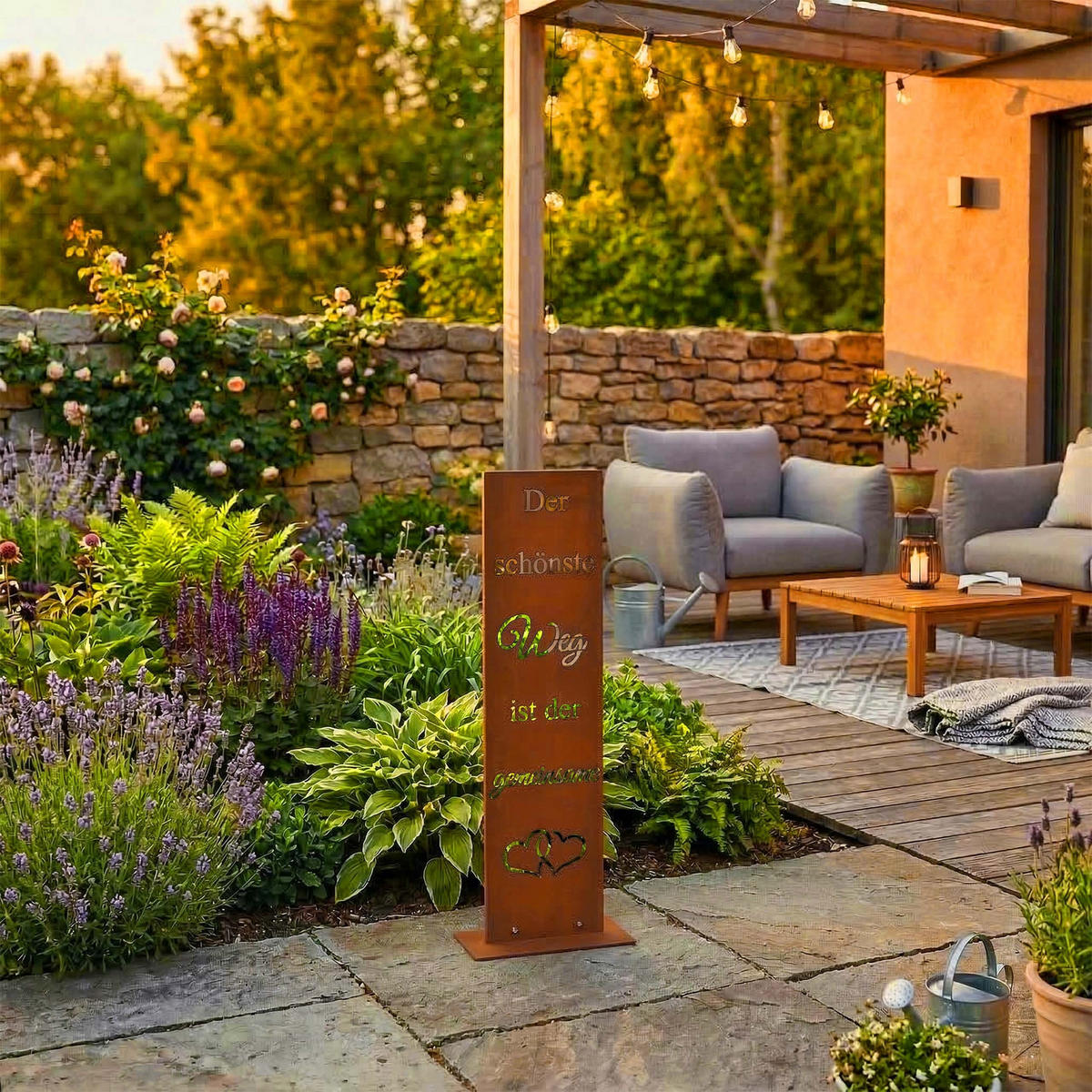 GARTENDEKO - Braun, Metall (15cm) - Relaxdays