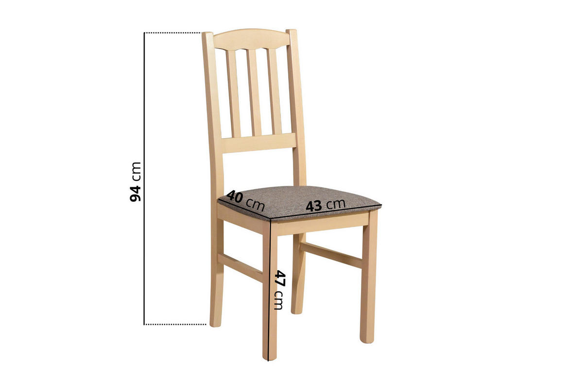 STUHL 4er Set BOS 3, sonoma, hygge 20 - Hellbraun/Sonoma Eiche, Holz (43/94/40cm) - Leaf Design