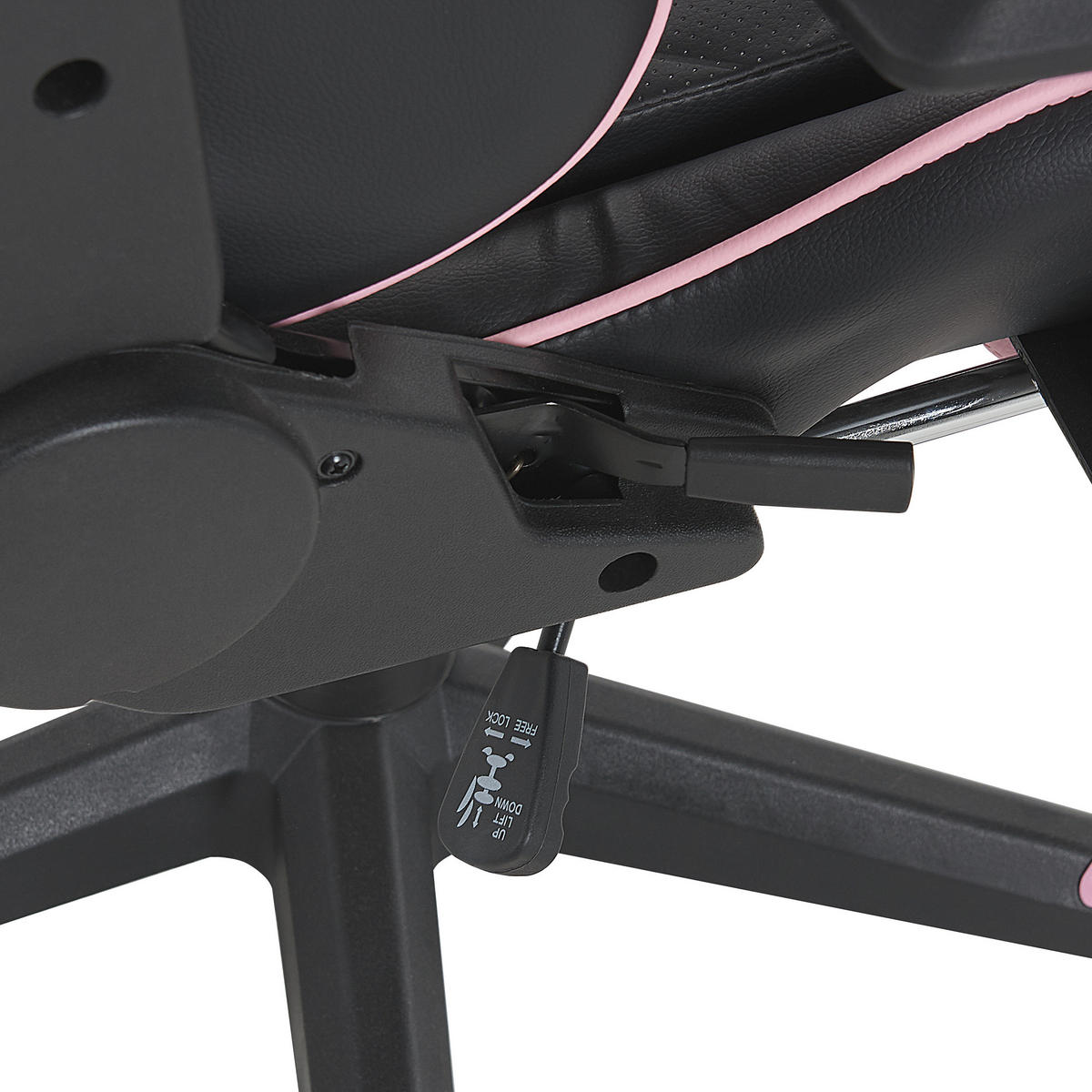 BÜROSTUHL Kunstleder Schwarz/Rosa Victory - Schwarz, Kunststoff/Textil (60/124/60cm) - Beliani