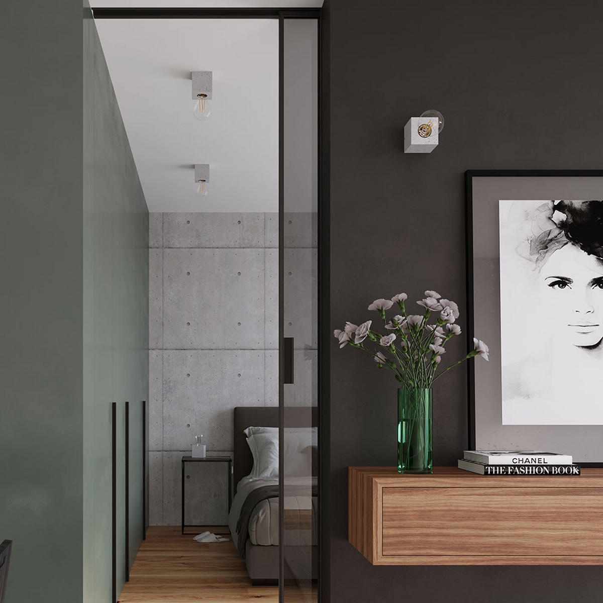 LED DECKENLEUCHTE ARIZ Grau Beton - Grau, Stein (10/10/10cm)