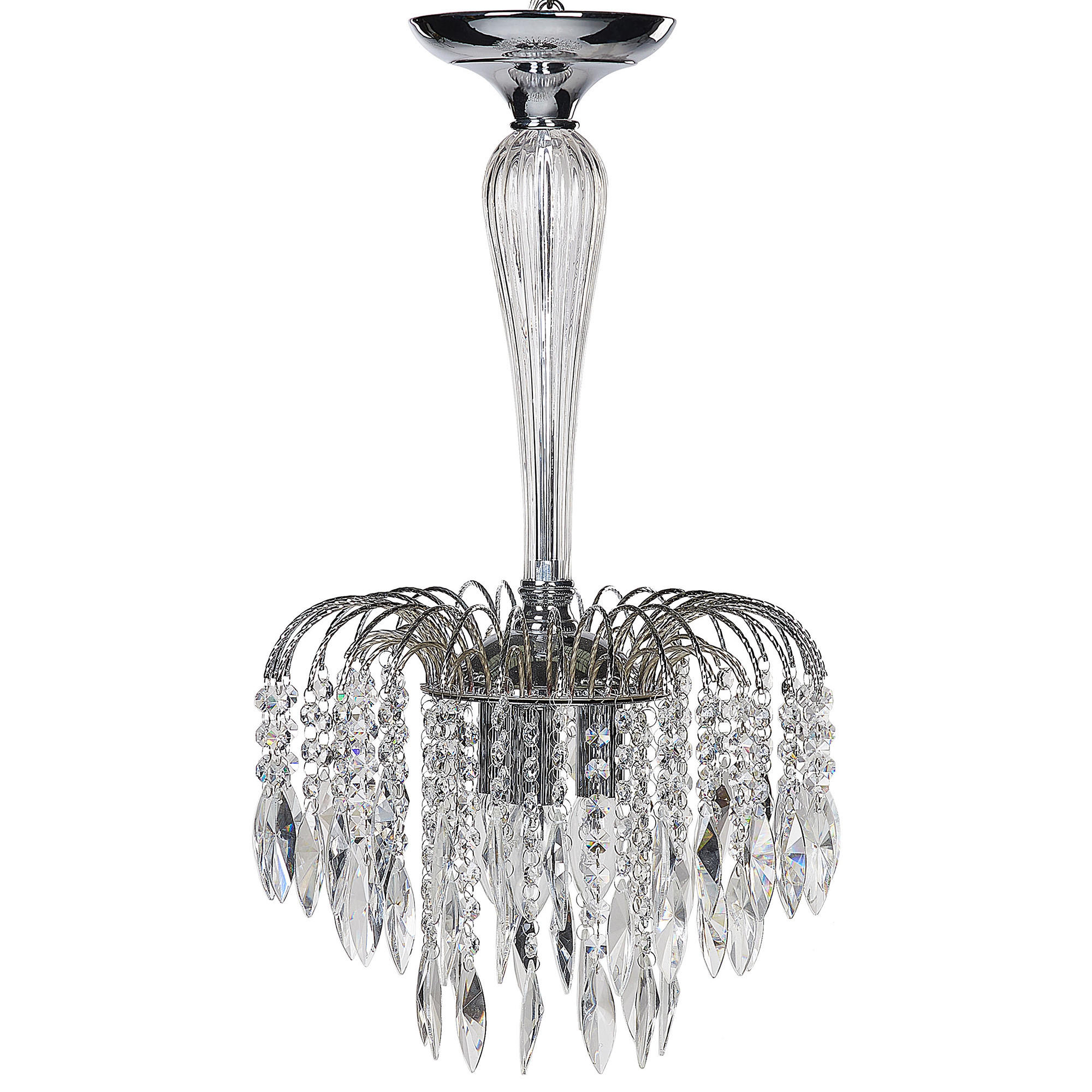 KRONLEUCHTER Orara 27/34/157 cm - Silberfarben, Metall (27/34/157cm) - Beliani
