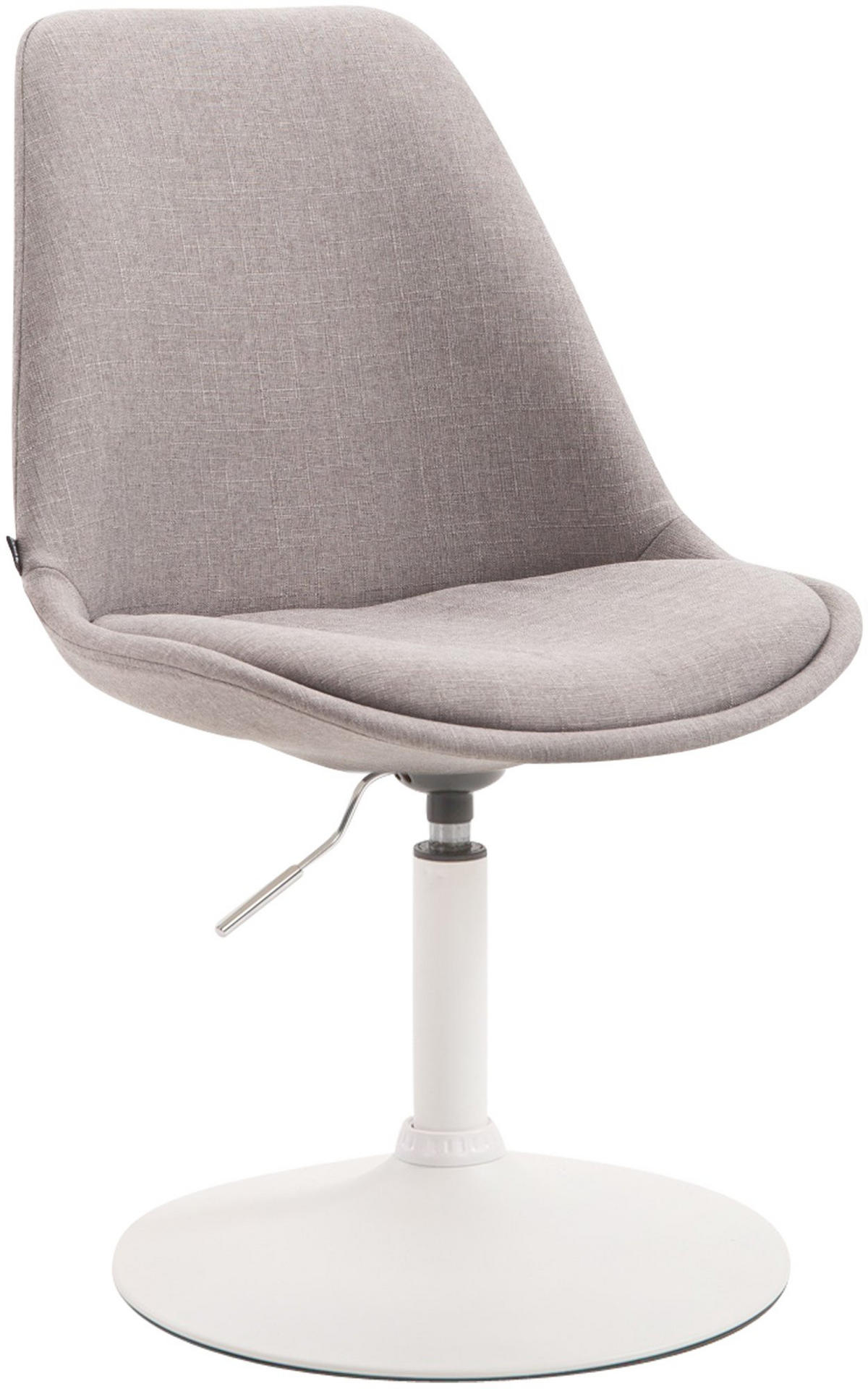 DREHSTUHL Stoff grau - Weiß/Grau, Textil/Metall (48/76/57cm) - CLP