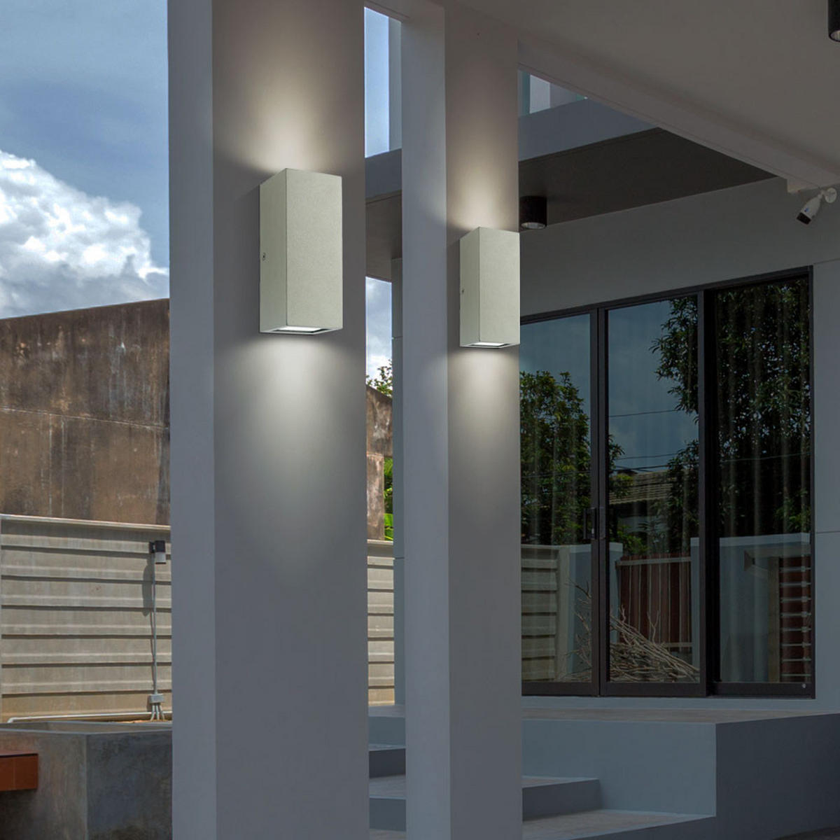 LED AUSSEN-WANDLEUCHTE Salvador Silber - Silberfarben, Metall (6.6/16/6.6cm)