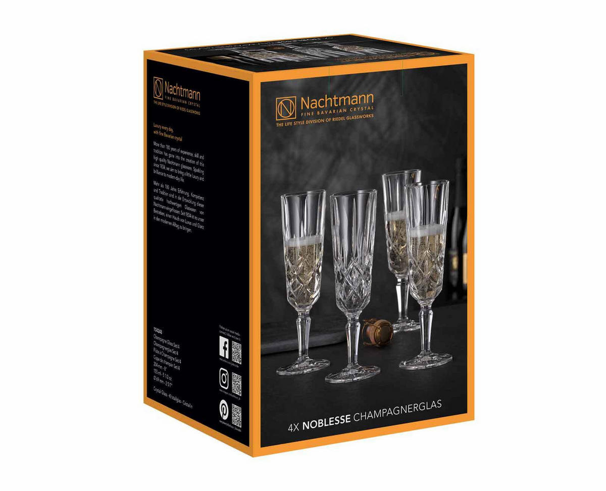 CHAMPAGNERGLÄSER Noblesse transparent 155 ml 4er Set - Transparent, Glas (0.155L) - Nachtmann